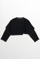 【メゾンスペシャル/MAISON SPECIAL】のBlock Stitch Tops/ブロックステッチトップス 人気、トレンドファッション・服の通販 founy(ファニー) ファッション Fashion レディースファッション WOMEN トップス・カットソー Tops/Tshirt シャツ/ブラウス Shirts/Blouses ロング / Tシャツ T-Shirts カットソー Cut and Sewn カットソー Cut And Sew コンパクト Compact スリーブ Sleeve バランス Balance ロング Long thumbnail BLK(ブラック)|ID: prp329100004055801 ipo3291000000027306513