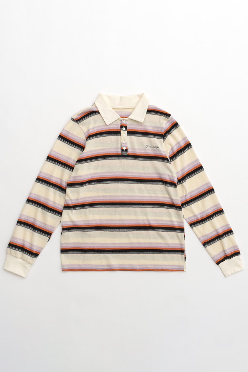 【メゾンスペシャル/MAISON SPECIAL】のMulti Border Polo Shirt/マルチボーダーポロシャツ インテリア・キッズ・メンズ・レディースファッション・服の通販 founy(ファニー) 　ファッション　Fashion　レディースファッション　WOMEN　トップス・カットソー　Tops/Tshirt　シャツ/ブラウス　Shirts/Blouses　ロング / Tシャツ　T-Shirts　ポロシャツ　Polo Shirts　カットソー　Cut and Sewn　カットソー　Cut And Sew　スリーブ　Sleeve　ボーダー　Border　ロング　Long　WHT(ホワイト)|ID: prp329100004055805 ipo3291000000027306532