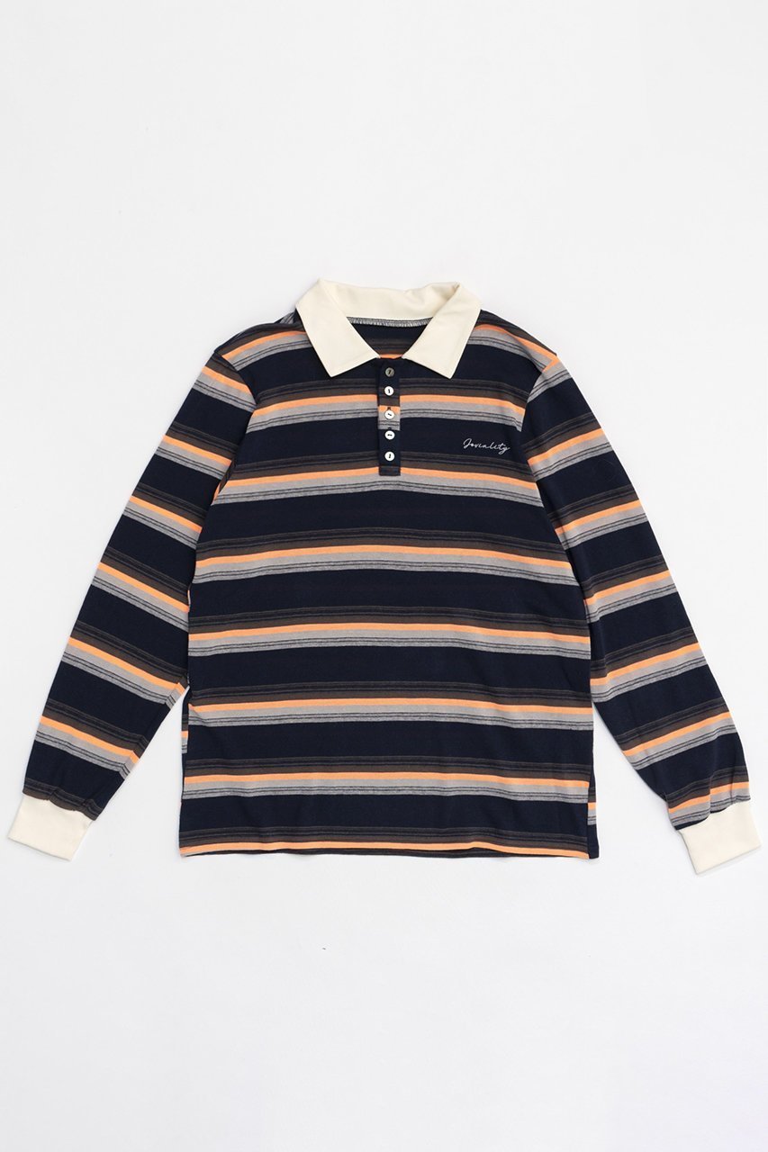 【メゾンスペシャル/MAISON SPECIAL】のMulti Border Polo Shirt/マルチボーダーポロシャツ インテリア・キッズ・メンズ・レディースファッション・服の通販 founy(ファニー) 　ファッション　Fashion　レディースファッション　WOMEN　トップス・カットソー　Tops/Tshirt　シャツ/ブラウス　Shirts/Blouses　ロング / Tシャツ　T-Shirts　ポロシャツ　Polo Shirts　カットソー　Cut and Sewn　カットソー　Cut And Sew　スリーブ　Sleeve　ボーダー　Border　ロング　Long　NVY(ネイビー)|ID: prp329100004055805 ipo3291000000027306533