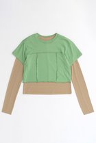 【メゾンスペシャル/MAISON SPECIAL】のMultiway Layered Tops/マルチウェイレイヤードトップス 人気、トレンドファッション・服の通販 founy(ファニー) ファッション Fashion レディースファッション WOMEN トップス・カットソー Tops/Tshirt シャツ/ブラウス Shirts/Blouses ロング / Tシャツ T-Shirts カットソー Cut and Sewn ストレッチ Stretch スリーブ Sleeve ロング Long 半袖 Short Sleeve thumbnail GRN(グリーン)|ID: prp329100004055809 ipo3291000000027306551