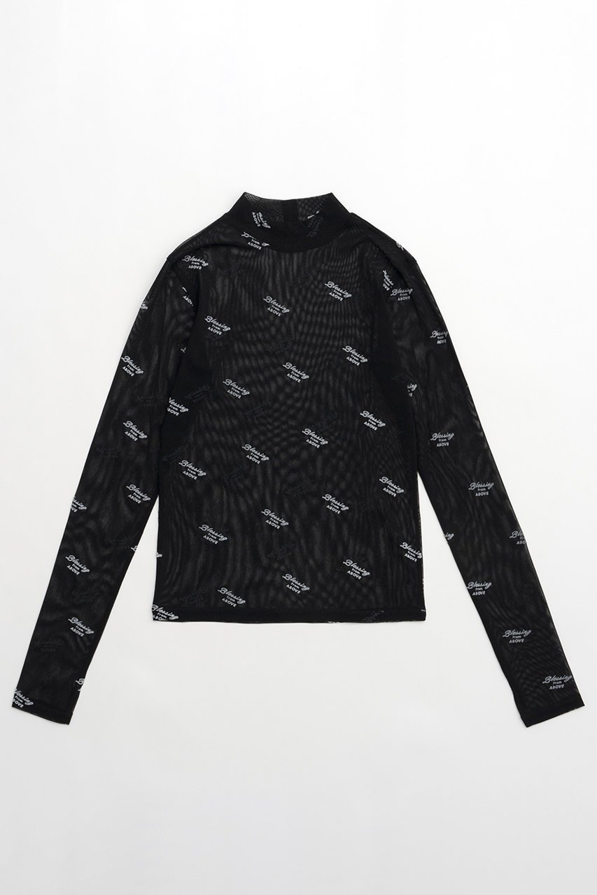 【メゾンスペシャル/MAISON SPECIAL】のBLESSING Flocky Print Turtleneck Tops/BLESSINGフロッキータートルトップス インテリア・キッズ・メンズ・レディースファッション・服の通販 founy(ファニー) 　ファッション　Fashion　レディースファッション　WOMEN　トップス・カットソー　Tops/Tshirt　シャツ/ブラウス　Shirts/Blouses　ロング / Tシャツ　T-Shirts　カットソー　Cut and Sewn　タートルネック　Turtleneck　グラフィック　Graphic　ジャケット　Jacket　スタイリッシュ　Stylish　スリーブ　Sleeve　羽織　Haori　メッシュ　Mesh　ロング　Long　BLK(ブラック)|ID: prp329100004055813 ipo3291000000027306565