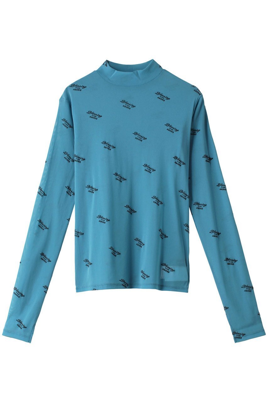 【メゾンスペシャル/MAISON SPECIAL】のBLESSING Flocky Print Turtleneck Tops/BLESSINGフロッキータートルトップス インテリア・キッズ・メンズ・レディースファッション・服の通販 founy(ファニー) 　ファッション　Fashion　レディースファッション　Fashion for Women　トップス・カットソー　Cut & Sew Tops　シャツ・ブラウス・オフィスカジュアル　Elegant Blouses & Button-Ups　ロングTシャツ・Tシャツ　Longline T-Shirts & Tees　カットソー・ベーシックTシャツ　Cut-and-Sewn Tops / Stretch Tees & Basics　タートルネック・ハイネックトップス　Turtlenecks & High-Neck Tops　グラフィック　Graphic, Graphic Design　ジャケット　Jacket, Outerwear　スタイリッシュ　Stylish, Fashionable　スリーブ　Sleeve, Long Sleeve / Short Sleeve　羽織　Haori, Light Jacket　メッシュ　Mesh, Net Fabric　ロング　Long, Long-Length　BLU(ブルー)|ID: prp329100004055813 ipo3291000000032920547