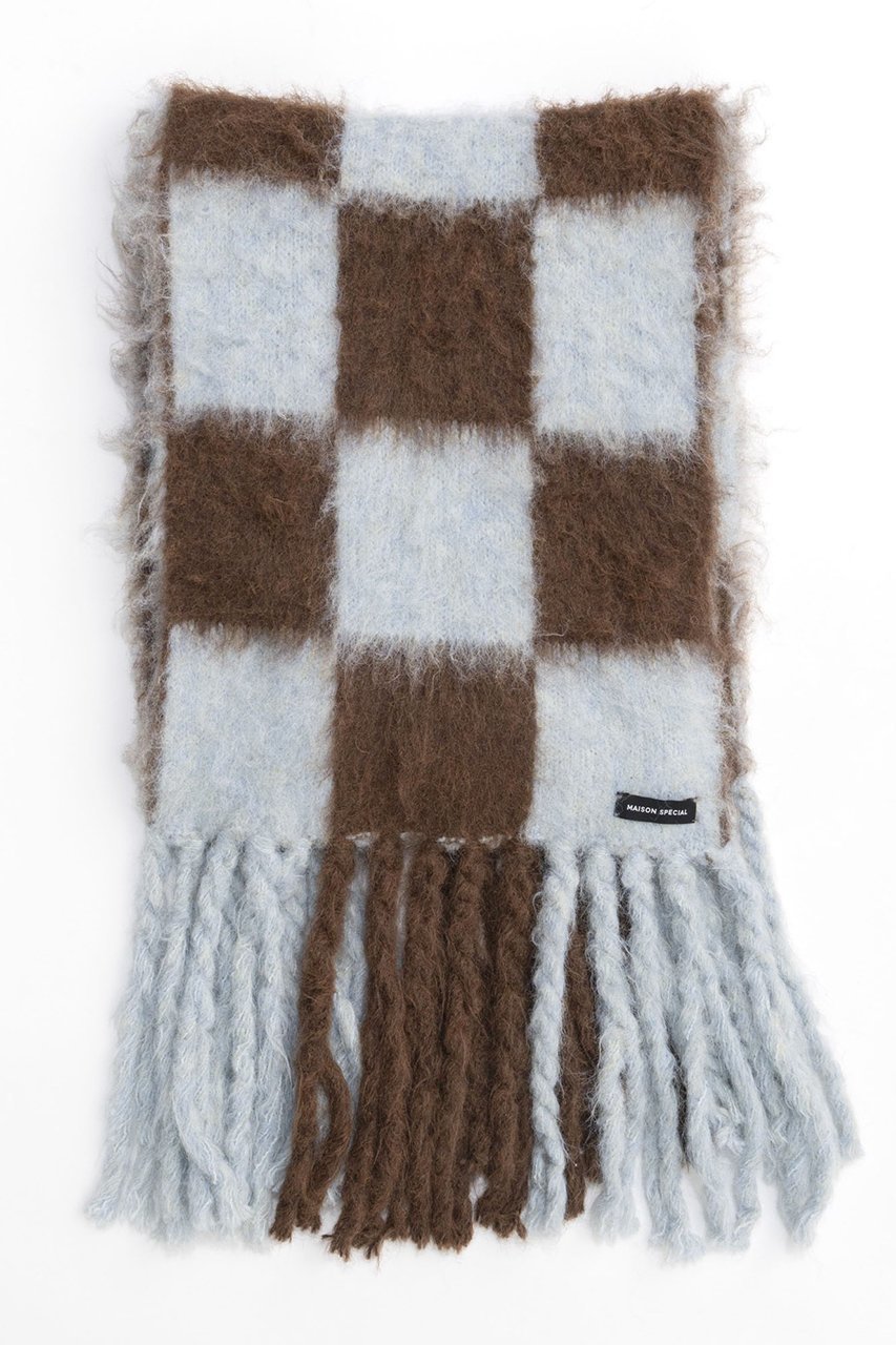 【メゾンスペシャル/MAISON SPECIAL】のBlock Check Shaggy knit Muffler/ブロックチェックシャギーニットマフラー 人気、トレンドファッション・服の通販 founy(ファニー) 　ファッション　Fashion　レディースファッション　WOMEN　ストール　Scarves　マフラー　Mufflers　おすすめ　Recommend　ギフト プレゼント　Gift Present　シンプル　Simple　ストール　Stall　チェック　Check　ブロック　Block　マフラー　Scarf　冬　Winter　無地　Plain Color　other-2|ID: prp329100004055827 ipo3291000000031423968