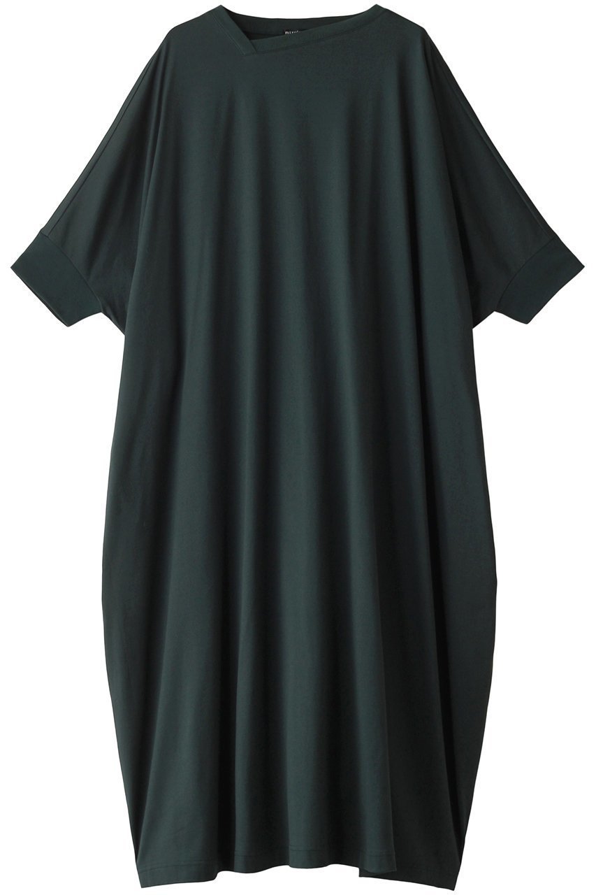 【ミズイロ インド/mizuiro ind】のasymmetry neck wide OP ワンピース インテリア・キッズ・メンズ・レディースファッション・服の通販 founy(ファニー) 　ファッション　Fashion　レディースファッション　Fashion for Women　ワンピース　Dresses　チュニック　Tunic Tops & Dresses　アシンメトリー　Asymmetrical Style　チュニック　Tunic, Long Top　リラックス　Relax, Relaxed Fit　ロング　Long, Long-Length　ワイド　Wide, Wide Fit　エレガント 上品　Elegant　green|ID: prp329100004055843 ipo3291000000032894911