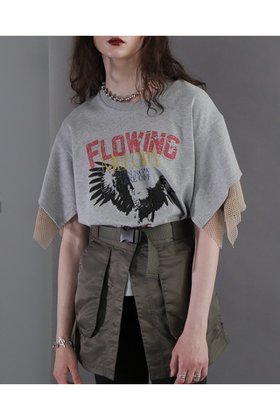 【ローズバッド/ROSE BUD】のメッシュレイヤード スリーブ Tシャツ 人気、トレンドファッション・服の通販 founy(ファニー) ファッション Fashion レディースファッション WOMEN トップス・カットソー Tops/Tshirt シャツ/ブラウス Shirts/Blouses ロング / Tシャツ T-Shirts カットソー Cut and Sewn おすすめ Recommend グラフィック Graphic ショート Short スリーブ Sleeve ネックレス Necklace プリント Print ボトム Bottom メッシュ Mesh モノトーン Monotone |ID:prp329100004055847