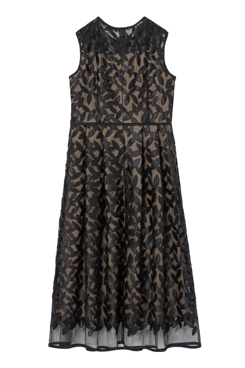 【アナイ/ANAYI】のリーフチュールフレアワンピース 人気、トレンドファッション・服の通販 founy(ファニー) 　ファッション　Fashion　レディースファッション　Fashion for Women　ワンピース　Dresses　チュニック　Tunic Tops & Dresses　おすすめ　Recommended / Our Picks　ケミカル　Chemical, Chemical Wash　サテン　Satin, Glossy Fabric　チュニック　Tunic, Long Top　チュール　Tulip, Tulip Motif　フィット　Fit, Slim Fit　フレア　Flare, Flared　フロント　Front, Front Design　リーフ　Leaf, Botanical Leaf　レース　Lace, Lace Fabric　ロング　Long, Long-Length　エレガント 上品　Elegant　other-2|ID: prp329100004055857 ipo3291000000032894877