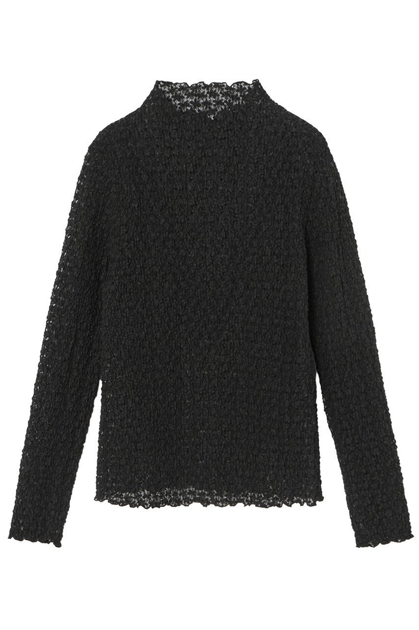 【アナイ/ANAYI】のストレッチレースモックネックプルオーバー インテリア・キッズ・メンズ・レディースファッション・服の通販 founy(ファニー) 　ファッション　Fashion　レディースファッション　Fashion for Women　トップス・カットソー　Cut & Sew Tops　シャツ・ブラウス・オフィスカジュアル　Elegant Blouses & Button-Ups　ロングTシャツ・Tシャツ　Longline T-Shirts & Tees　カジュアルプルオーバー・ニットトップス　Pullovers & Knit Tops / Casual Pullovers　カットソー・ベーシックTシャツ　Cut-and-Sewn Tops / Stretch Tees & Basics　おすすめ　Recommended / Our Picks　インナー　Innerwear　ジャケット　Jacket, Outerwear　スリーブ　Sleeve, Long Sleeve / Short Sleeve　フラワー　Flower, Floral　モチーフ　Motif, Design Theme　ラッセル　Raschel, Raschel Lace　レース　Lace, Lace Fabric　ロング　Long, Long-Length　ブラック|ID: prp329100004055859 ipo3291000000032919428