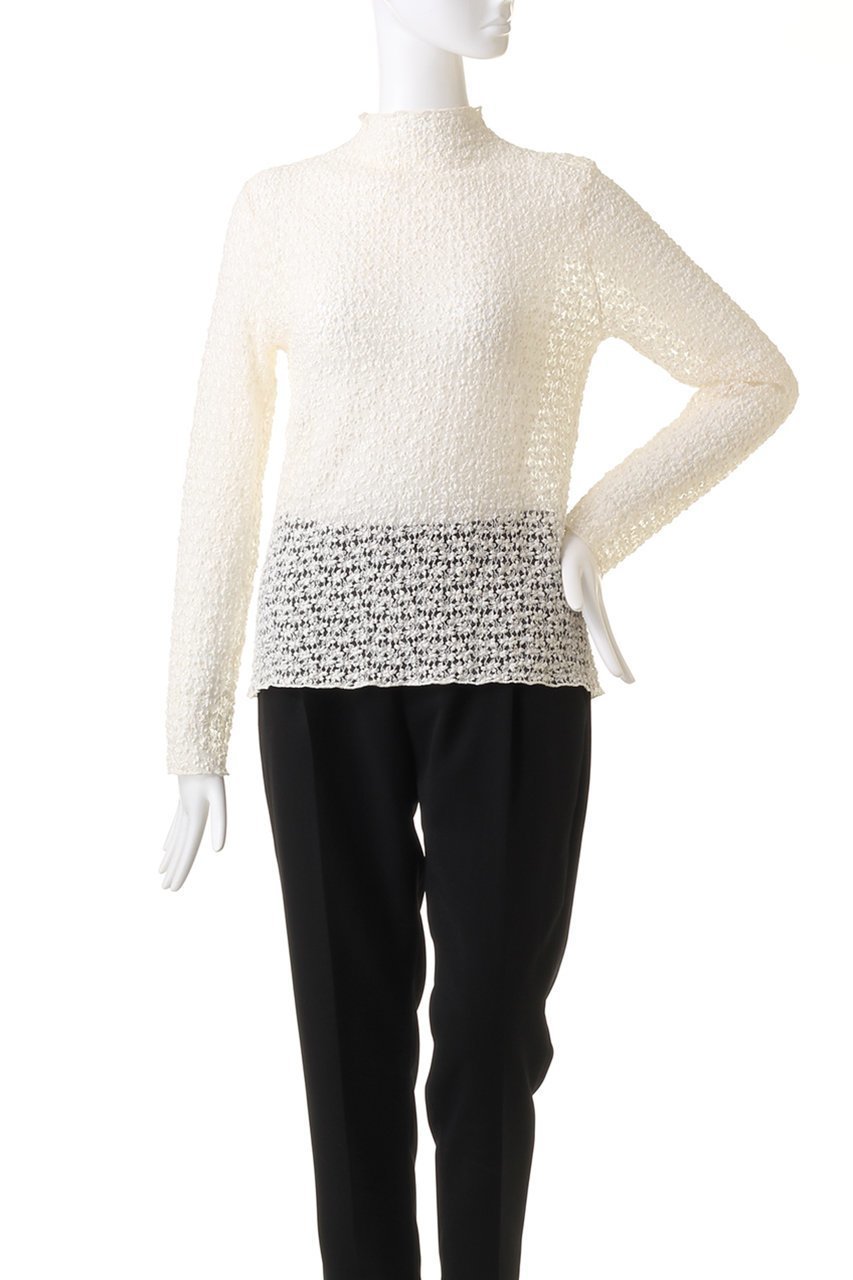 【アナイ/ANAYI】のストレッチレースモックネックプルオーバー 人気、トレンドファッション・服の通販 founy(ファニー) 　ファッション　Fashion　レディースファッション　Fashion for Women　トップス・カットソー　Cut & Sew Tops　シャツ・ブラウス・オフィスカジュアル　Elegant Blouses & Button-Ups　ロングTシャツ・Tシャツ　Longline T-Shirts & Tees　カジュアルプルオーバー・ニットトップス　Pullovers & Knit Tops / Casual Pullovers　カットソー・ベーシックTシャツ　Cut-and-Sewn Tops / Stretch Tees & Basics　おすすめ　Recommended / Our Picks　インナー　Innerwear　ジャケット　Jacket, Outerwear　スリーブ　Sleeve, Long Sleeve / Short Sleeve　フラワー　Flower, Floral　モチーフ　Motif, Design Theme　ラッセル　Raschel, Raschel Lace　レース　Lace, Lace Fabric　ロング　Long, Long-Length　other-2|ID: prp329100004055859 ipo3291000000032919450