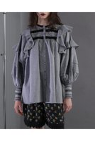 【ローズバッド/ROSE BUD】のシャンブレーフリルシャツ 人気、トレンドファッション・服の通販 founy(ファニー) ファッション Fashion レディースファッション WOMEN トップス・カットソー Tops/Tshirt シャツ/ブラウス Shirts/Blouses 2024年 2024 2024-2025秋冬・A/W Aw/Autumn/Winter/Fw/Fall/2024-2025 A/W・秋冬 Aw・Autumn/Winter・Fw・Fall-Winter おすすめ Recommend シャンブレー Chambray スモッキング Smocking スリーブ Sleeve デニム Denim フリル Frills フレア Flare ロング Long 羽織 Haori |ID:prp329100004055872