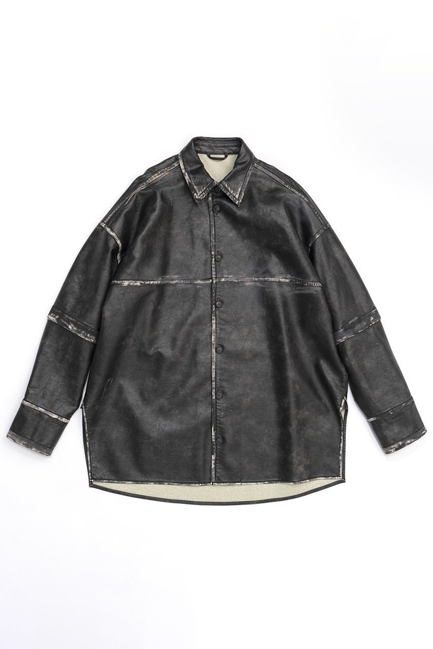 【メゾンスペシャル/MAISON SPECIAL】の2way faux Leather Shirt/2WAYフェイクレザーシャツ インテリア・キッズ・メンズ・レディースファッション・服の通販 founy(ファニー) ファッション Fashion レディースファッション Fashion for Women トップス・カットソー Cut & Sew Tops シャツ・ブラウス・オフィスカジュアル Elegant Blouses & Button-Ups おすすめ Recommended / Our Picks スリーブ Sleeve, Long Sleeve / Short Sleeve フェイクレザー Faux Leather, PU Leather ロング Long, Long-Length ヴィンテージ Vintage Style 半袖 Short Sleeve, Half Sleeve 軽量 Lightweight, Ultra Light GRY(グレー)|ID: prp329100004060597 ipo3291000000032902449