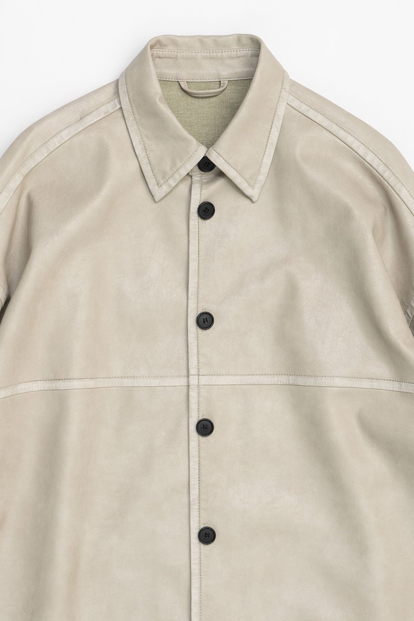 【メゾンスペシャル/MAISON SPECIAL】の2way faux Leather Shirt/2WAYフェイクレザーシャツ 人気、トレンドファッション・服の通販 founy(ファニー) ファッション Fashion レディースファッション Fashion for Women トップス・カットソー Cut & Sew Tops シャツ・ブラウス・オフィスカジュアル Elegant Blouses & Button-Ups おすすめ Recommended / Our Picks スリーブ Sleeve, Long Sleeve / Short Sleeve フェイクレザー Faux Leather, PU Leather ロング Long, Long-Length ヴィンテージ Vintage Style 半袖 Short Sleeve, Half Sleeve 軽量 Lightweight, Ultra Light other-2|ID: prp329100004060597 ipo3291000000032902457