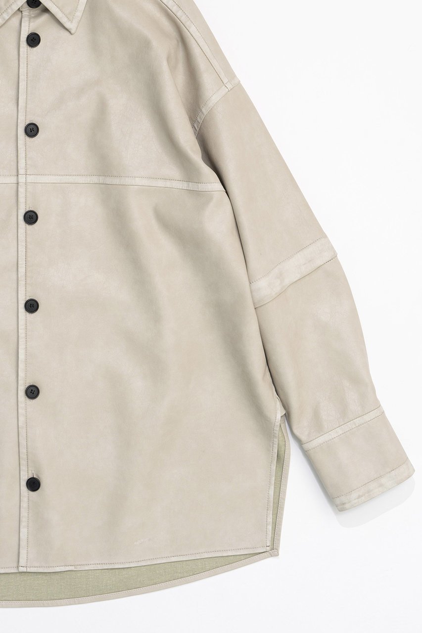 【メゾンスペシャル/MAISON SPECIAL】の2way faux Leather Shirt/2WAYフェイクレザーシャツ 人気、トレンドファッション・服の通販 founy(ファニー) ファッション Fashion レディースファッション Fashion for Women トップス・カットソー Cut & Sew Tops シャツ・ブラウス・オフィスカジュアル Elegant Blouses & Button-Ups おすすめ Recommended / Our Picks スリーブ Sleeve, Long Sleeve / Short Sleeve フェイクレザー Faux Leather, PU Leather ロング Long, Long-Length ヴィンテージ Vintage Style 半袖 Short Sleeve, Half Sleeve 軽量 Lightweight, Ultra Light other-3|ID: prp329100004060597 ipo3291000000032902460