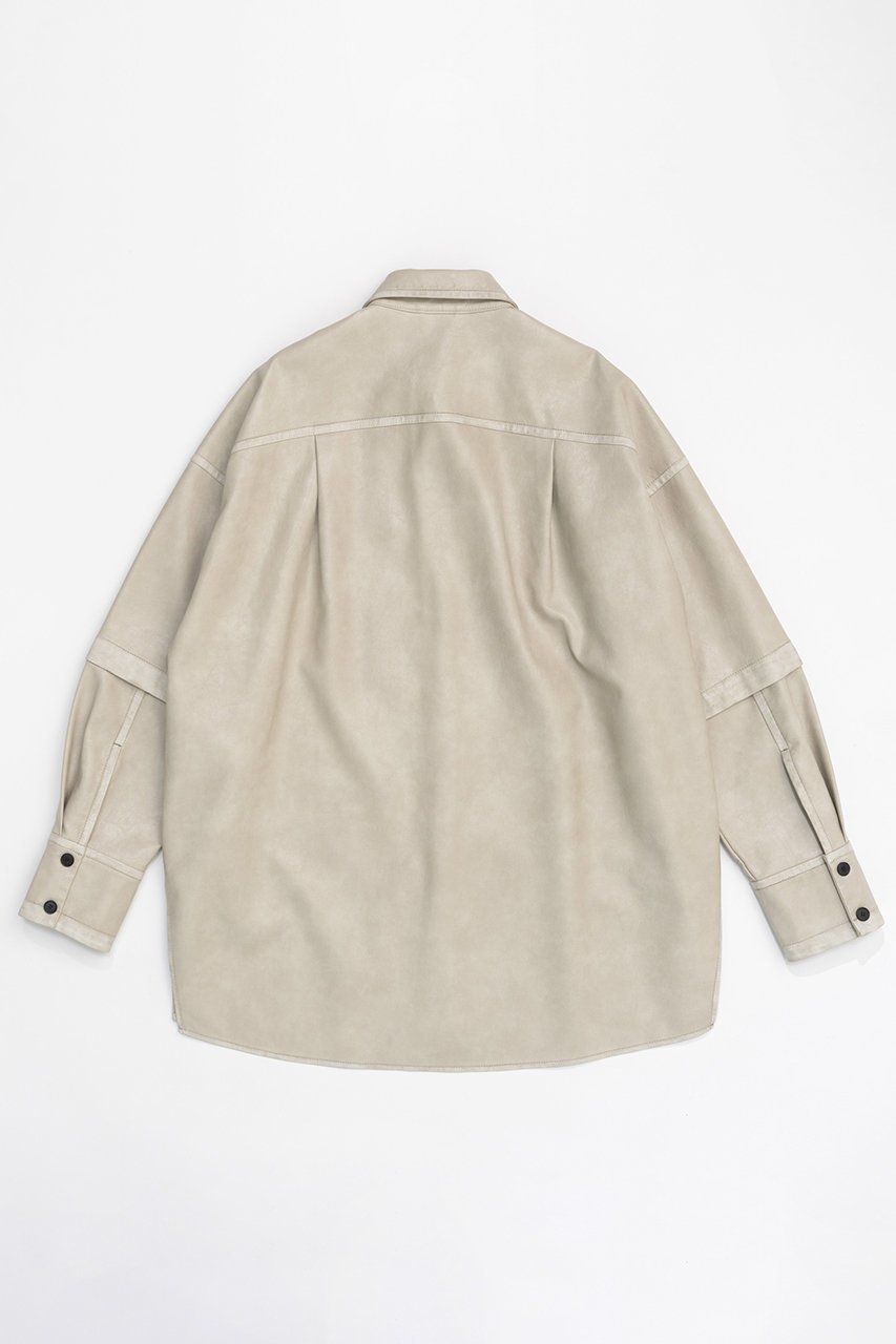 【メゾンスペシャル/MAISON SPECIAL】の2way faux Leather Shirt/2WAYフェイクレザーシャツ 人気、トレンドファッション・服の通販 founy(ファニー) ファッション Fashion レディースファッション Fashion for Women トップス・カットソー Cut & Sew Tops シャツ・ブラウス・オフィスカジュアル Elegant Blouses & Button-Ups おすすめ Recommended / Our Picks スリーブ Sleeve, Long Sleeve / Short Sleeve フェイクレザー Faux Leather, PU Leather ロング Long, Long-Length ヴィンテージ Vintage Style 半袖 Short Sleeve, Half Sleeve 軽量 Lightweight, Ultra Light other-4|ID: prp329100004060597 ipo3291000000032902464