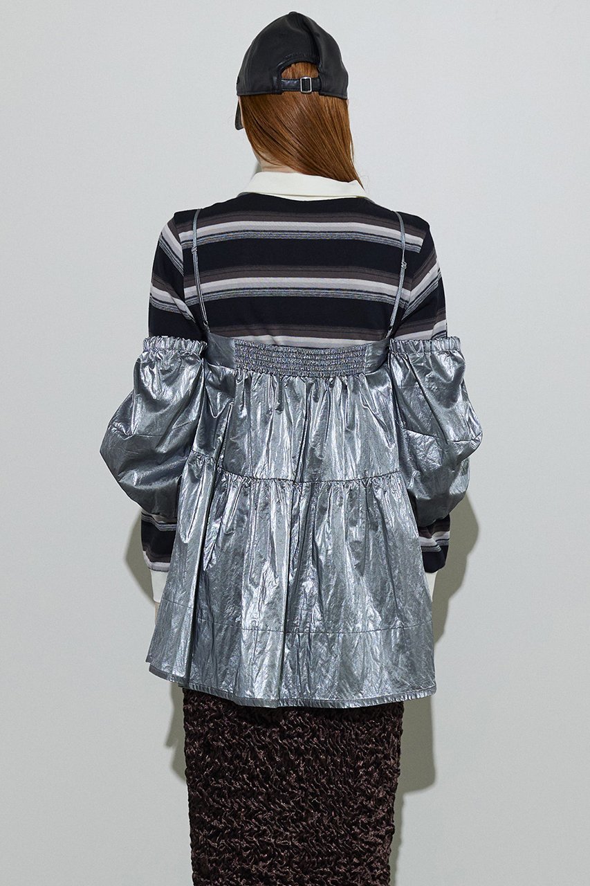 【メゾンスペシャル/MAISON SPECIAL】の2way Puff Sleeves Tunic/2WAYパフスリーブチュニック 人気、トレンドファッション・服の通販 founy(ファニー) 　ファッション　Fashion　レディースファッション　Fashion for Women　ワンピース　Dresses　チュニック　Tunic Tops & Dresses　イエロー　Yellow　ショーツ　Shorts, Short Pants　シルバー　Silver, Metallic Silver　シンプル　Simple, Minimal　スリーブ　Sleeve, Long Sleeve / Short Sleeve　チュニック　Tunic, Long Top　デニム　Denim, Jeans Material　ドレープ　Drape, Draping Fabric　ロング　Long, Long-Length　other-5|ID: prp329100004060598 ipo3291000000032895695