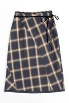 【メゾンスペシャル/MAISON SPECIAL】のCheckered Bias Seam Midi Skirt/チェックバイアスシームミモレスカート NVY(ネイビー)|ID:prp329100004060621