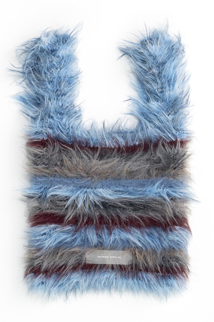 【メゾンスペシャル/MAISON SPECIAL】のMulti Border Knit Bag/マルチボーダーニットバッグ インテリア・キッズ・メンズ・レディースファッション・服の通販 founy(ファニー) 　ファッション　Fashion　レディースファッション　Fashion for Women　トップス・カットソー　Cut & Sew Tops　ニット　Knit Tops & Sweaters　バッグ　Bags　シンプル　Simple, Minimal　ストレッチ　Stretch, Stretchy Fabric　ボーダー　Border, Stripe　ミックス　Mix, Mixed Style　BLU(ブルー)|ID: prp329100004060633 ipo3291000000035053792