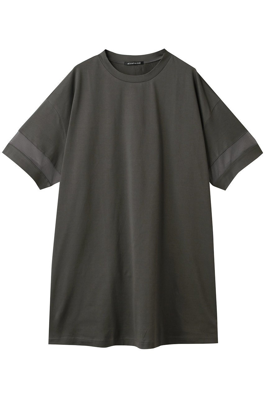 【ミズイロ インド/mizuiro ind】のmesh slv tunic OP ワンピース インテリア・キッズ・メンズ・レディースファッション・服の通販 founy(ファニー) 　ファッション　Fashion　レディースファッション　Ladies' Fashion Online　ワンピース　Dress　チュニック　Tunic　おすすめ　Recommend　シンプル　Simple　スリーブ　Sleeve　チュニック　Tunic　トレンド　Trend　バランス　Balance　メッシュ　Mesh　c.gray|ID: prp329100004062756 ipo3291000000032257392