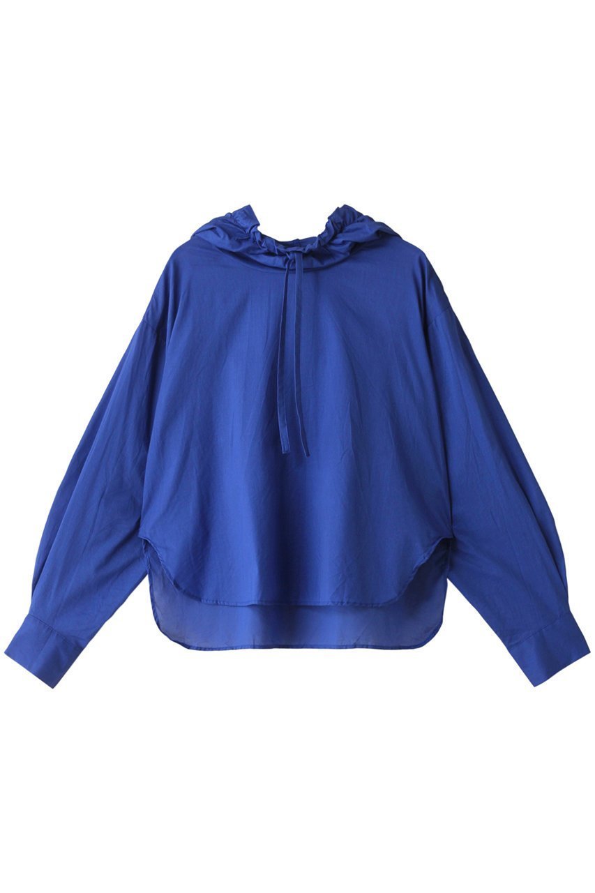 【ミズイロ インド/mizuiro ind】のgathered hood P/O shirt シャツ インテリア・キッズ・メンズ・レディースファッション・服の通販 founy(ファニー) 　ファッション　Fashion　レディースファッション　WOMEN　トップス・カットソー　Tops/Tshirt　シャツ/ブラウス　Shirts/Blouses　ギャザー　Gather　シアー　Sheer　スリーブ　Sleeve　フェミニン　Feminine　ラウンド　Round　ロング　Long　定番　Standard　blue|ID: prp329100004064532 ipo3291000000027386673