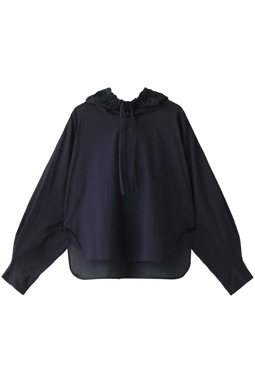 【ミズイロ インド/mizuiro ind】のgathered hood P/O shirt シャツ インテリア・キッズ・メンズ・レディースファッション・服の通販 founy(ファニー) 　ファッション　Fashion　レディースファッション　WOMEN　トップス・カットソー　Tops/Tshirt　シャツ/ブラウス　Shirts/Blouses　ギャザー　Gather　シアー　Sheer　スリーブ　Sleeve　フェミニン　Feminine　ラウンド　Round　ロング　Long　定番　Standard　navy|ID: prp329100004064532 ipo3291000000027386676