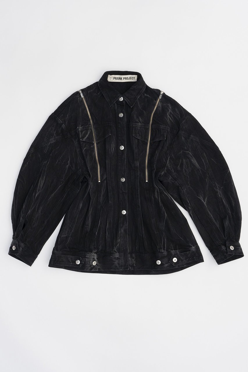 【プランク プロジェクト/PRANK PROJECT】のジップデニムシャツブルゾン / Zip Denim Shirt Blouson 人気、トレンドファッション・服の通販 founy(ファニー) 　ファッション　Fashion　レディースファッション　Fashion for Women　アウター　Coat / Outerwear Collection　レディースジャケット・軽アウター　Jackets　ブルゾンジャケット・スポーティアウター　Blouson Jackets　おすすめ　Recommended / Our Picks　ケミカル　Chemical, Chemical Wash　シェイプ　Shape, Slim Fit　ショルダー　Shoulder, Shoulder Strap　ジップ　Zip, Zipper　ジャケット　Jacket, Outerwear　スリット　Slit, Slit Detail　デニム　Denim, Jeans Material　ブルゾン　Blouson, Bomber Jacket　 other-1|ID: prp329100004066639 ipo3291000000032946480