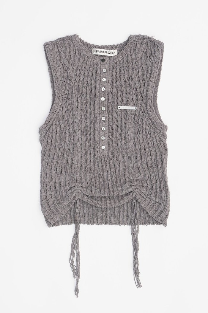 【プランク プロジェクト/PRANK PROJECT】のヘンリーブークレーニットタンク / Henley Boucle Knit Tank インテリア・キッズ・メンズ・レディースファッション・服の通販 founy(ファニー) https://founy.com/ ファッション Fashion レディースファッション WOMEN トップス・カットソー Tops/Tshirt ニット Knit Tops キャミソール / ノースリーブ No Sleeves シャツ/ブラウス Shirts/Blouses ロング / Tシャツ T-Shirts カットソー Cut and Sewn キャミソール Camisole ギャザー Gather タンク Tank フロント Front 再入荷 Restock/Back In Stock/Re Arrival |ID: prp329100004066642 ipo3291000000027410219