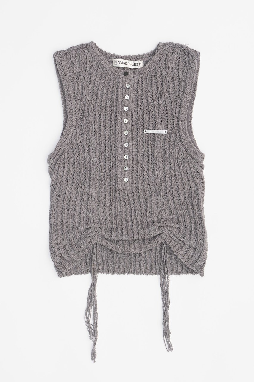 【プランク プロジェクト/PRANK PROJECT】のヘンリーブークレーニットタンク / Henley Boucle Knit Tank 人気、トレンドファッション・服の通販 founy(ファニー) 　ファッション　Fashion　レディースファッション　WOMEN　トップス・カットソー　Tops/Tshirt　ニット　Knit Tops　キャミソール / ノースリーブ　No Sleeves　シャツ/ブラウス　Shirts/Blouses　ロング / Tシャツ　T-Shirts　カットソー　Cut and Sewn　キャミソール　Camisole　ギャザー　Gather　タンク　Tank　フロント　Front　 other-1|ID: prp329100004066642 ipo3291000000027410219