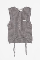 【プランク プロジェクト/PRANK PROJECT】のヘンリーブークレーニットタンク / Henley Boucle Knit Tank 人気、トレンドファッション・服の通販 founy(ファニー) ファッション Fashion レディースファッション WOMEN トップス・カットソー Tops/Tshirt ニット Knit Tops キャミソール / ノースリーブ No Sleeves シャツ/ブラウス Shirts/Blouses ロング / Tシャツ T-Shirts カットソー Cut and Sewn キャミソール Camisole ギャザー Gather タンク Tank フロント Front thumbnail GRY(グレー)|ID: prp329100004066642 ipo3291000000027410220