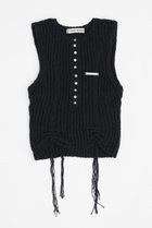 【プランク プロジェクト/PRANK PROJECT】のヘンリーブークレーニットタンク / Henley Boucle Knit Tank BLK(ブラック)|ID:prp329100004066642