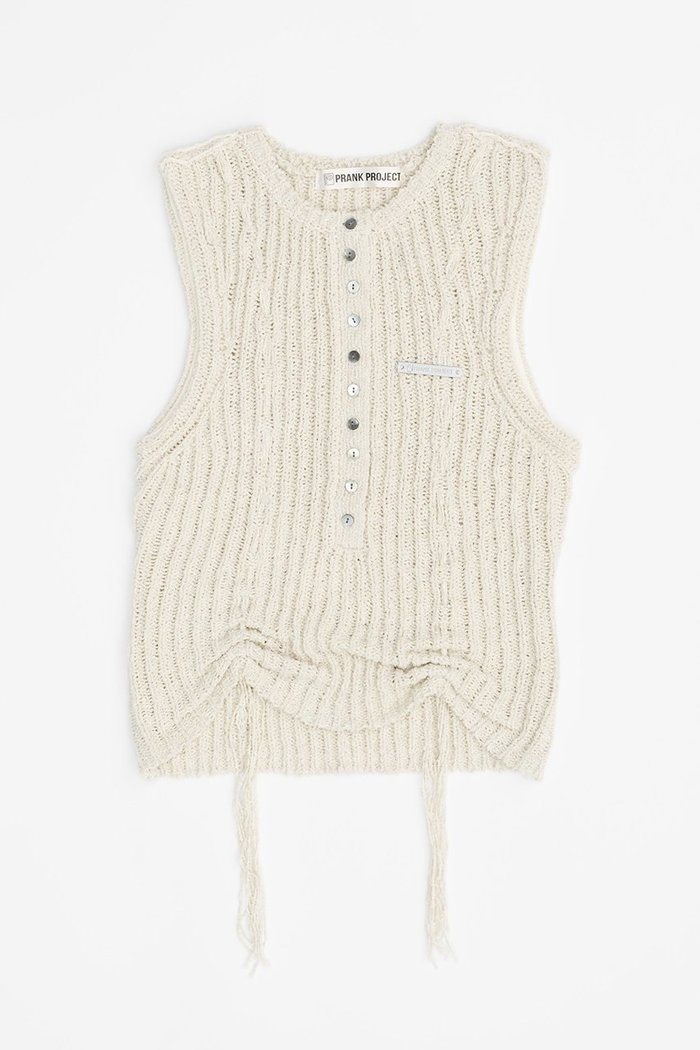 【プランク プロジェクト/PRANK PROJECT】のヘンリーブークレーニットタンク / Henley Boucle Knit Tank インテリア・キッズ・メンズ・レディースファッション・服の通販 founy(ファニー) https://founy.com/ ファッション Fashion レディースファッション WOMEN トップス・カットソー Tops/Tshirt ニット Knit Tops キャミソール / ノースリーブ No Sleeves シャツ/ブラウス Shirts/Blouses ロング / Tシャツ T-Shirts カットソー Cut and Sewn 2024年 2024 2024-2025秋冬・A/W Aw/Autumn/Winter/Fw/Fall/2024-2025 A/W・秋冬 Aw・Autumn/Winter・Fw・Fall-Winter キャミソール Camisole ギャザー Gather タンク Tank フロント Front |ID: prp329100004066642 ipo3291000000027410222