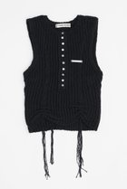 【プランク プロジェクト/PRANK PROJECT】のヘンリーブークレーニットタンク / Henley Boucle Knit Tank BLK(ブラック)|ID: prp329100004066642 ipo3291000000032897489