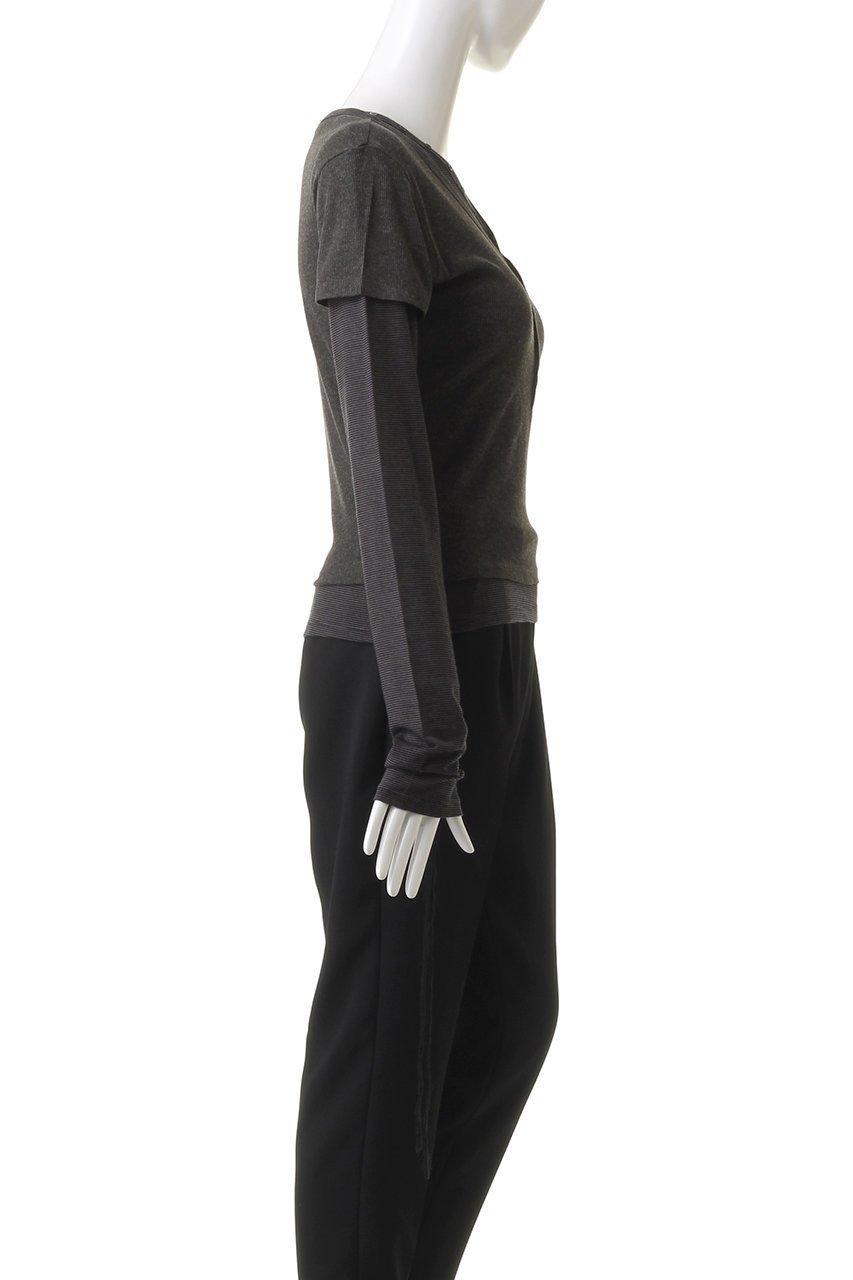 【プランク プロジェクト/PRANK PROJECT】のヘンリーレイヤードトップ / Henley Layered Top 人気、トレンドファッション・服の通販 founy(ファニー) 　ファッション　Fashion　レディースファッション　Fashion for Women　トップス・カットソー　Cut & Sew Tops　シャツ・ブラウス・オフィスカジュアル　Elegant Blouses & Button-Ups　ロングTシャツ・Tシャツ　Longline T-Shirts & Tees　カットソー・ベーシックTシャツ　Cut-and-Sewn Tops / Stretch Tees & Basics　インナー　Innerwear　ウォーム　Warm Fabric　シルク　Silk, 100% Silk　ストレッチ　Stretch, Stretchy Fabric　スリーブ　Sleeve, Long Sleeve / Short Sleeve　テレコ　Ribbed, Rib Stitch　長袖　Long Sleeve, Full Sleeve　フィット　Fit, Slim Fit　半袖　Short Sleeve, Half Sleeve　ラグジュアリー　Luxury, Elegant　レース　Lace, Lace Fabric　ロング　Long, Long-Length　other-3|ID: prp329100004066651 ipo3291000000032916571