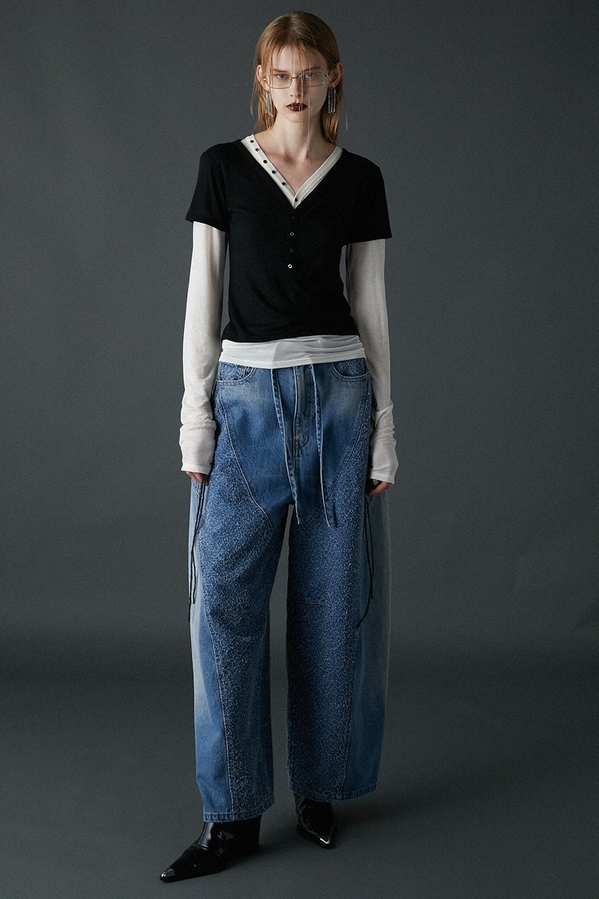 【プランク プロジェクト/PRANK PROJECT】のヘンリーレイヤードトップ / Henley Layered Top 人気、トレンドファッション・服の通販 founy(ファニー) 　ファッション　Fashion　レディースファッション　Fashion for Women　トップス・カットソー　Cut & Sew Tops　シャツ・ブラウス・オフィスカジュアル　Elegant Blouses & Button-Ups　ロングTシャツ・Tシャツ　Longline T-Shirts & Tees　カットソー・ベーシックTシャツ　Cut-and-Sewn Tops / Stretch Tees & Basics　インナー　Innerwear　ウォーム　Warm Fabric　シルク　Silk, 100% Silk　ストレッチ　Stretch, Stretchy Fabric　スリーブ　Sleeve, Long Sleeve / Short Sleeve　テレコ　Ribbed, Rib Stitch　長袖　Long Sleeve, Full Sleeve　フィット　Fit, Slim Fit　半袖　Short Sleeve, Half Sleeve　ラグジュアリー　Luxury, Elegant　レース　Lace, Lace Fabric　ロング　Long, Long-Length　other-7|ID: prp329100004066651 ipo3291000000032916611
