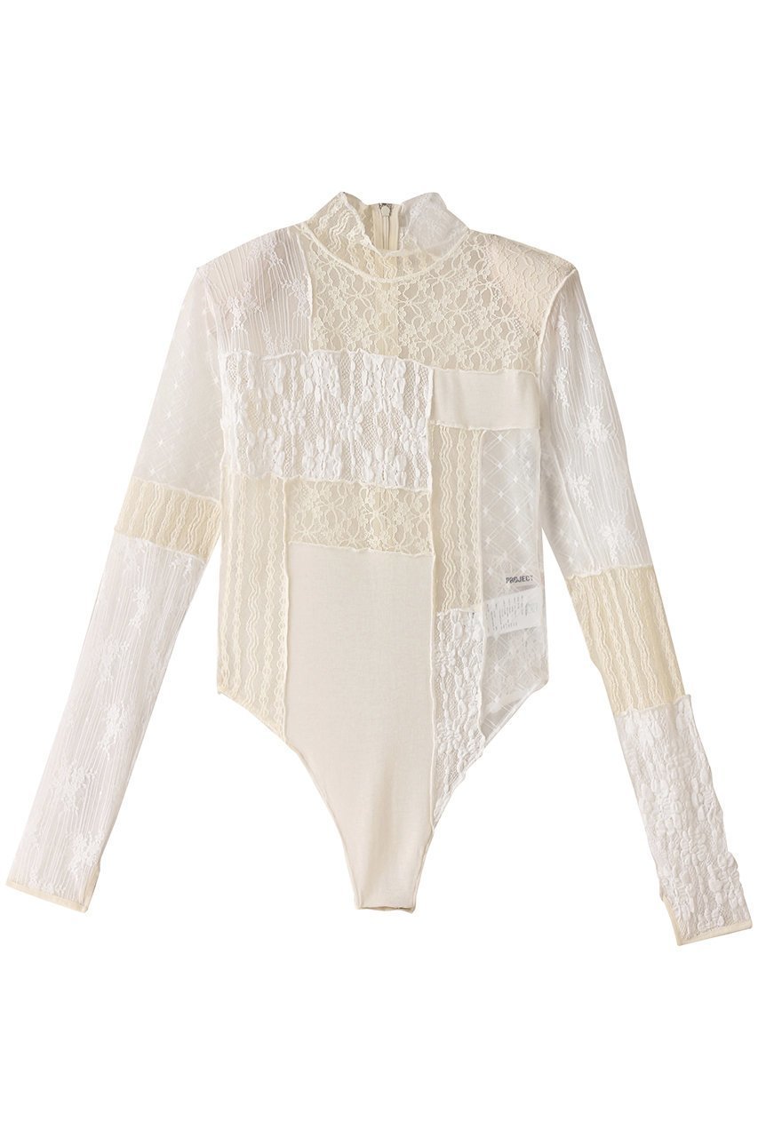 【プランク プロジェクト/PRANK PROJECT】のコラージュレースボディスーツ / Collage Lace Bodysuit インテリア・キッズ・メンズ・レディースファッション・服の通販 founy(ファニー) 　ファッション　Fashion　レディースファッション　Fashion for Women　トップス・カットソー　Cut & Sew Tops　シャツ・ブラウス・オフィスカジュアル　Elegant Blouses & Button-Ups　ロングTシャツ・Tシャツ　Longline T-Shirts & Tees　カットソー・ベーシックTシャツ　Cut-and-Sewn Tops / Stretch Tees & Basics　インナー　Innerwear　カーディガン　Cardigan, Knitwear　ジャケット　Jacket, Outerwear　スリーブ　Sleeve, Long Sleeve / Short Sleeve　スーツ　Suit, Formalwear　パッチワーク　Patchwork, Mixed Fabric　レース　Lace, Lace Fabric　ロング　Long, Long-Length　WHT(ホワイト)|ID: prp329100004066652 ipo3291000000035672980