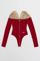 【プランク プロジェクト/PRANK PROJECT】のチュールトリムニットボディスーツ / Tulle Trim Knit Bodysuit RED(レッド)|ID: prp329100004066657 ipo3291000000027410286