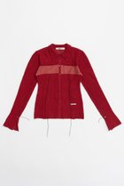 【プランク プロジェクト/PRANK PROJECT】のカラーステッチニットスリムシャツ / Color Stitch Knit Slim Shirt RED(レッド)|ID: prp329100004066659 ipo3291000000027410295