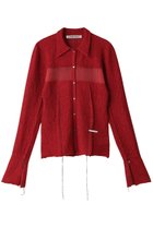【プランク プロジェクト/PRANK PROJECT】のカラーステッチニットスリムシャツ / Color Stitch Knit Slim Shirt RED(レッド)|ID: prp329100004066659 ipo3291000000034422261