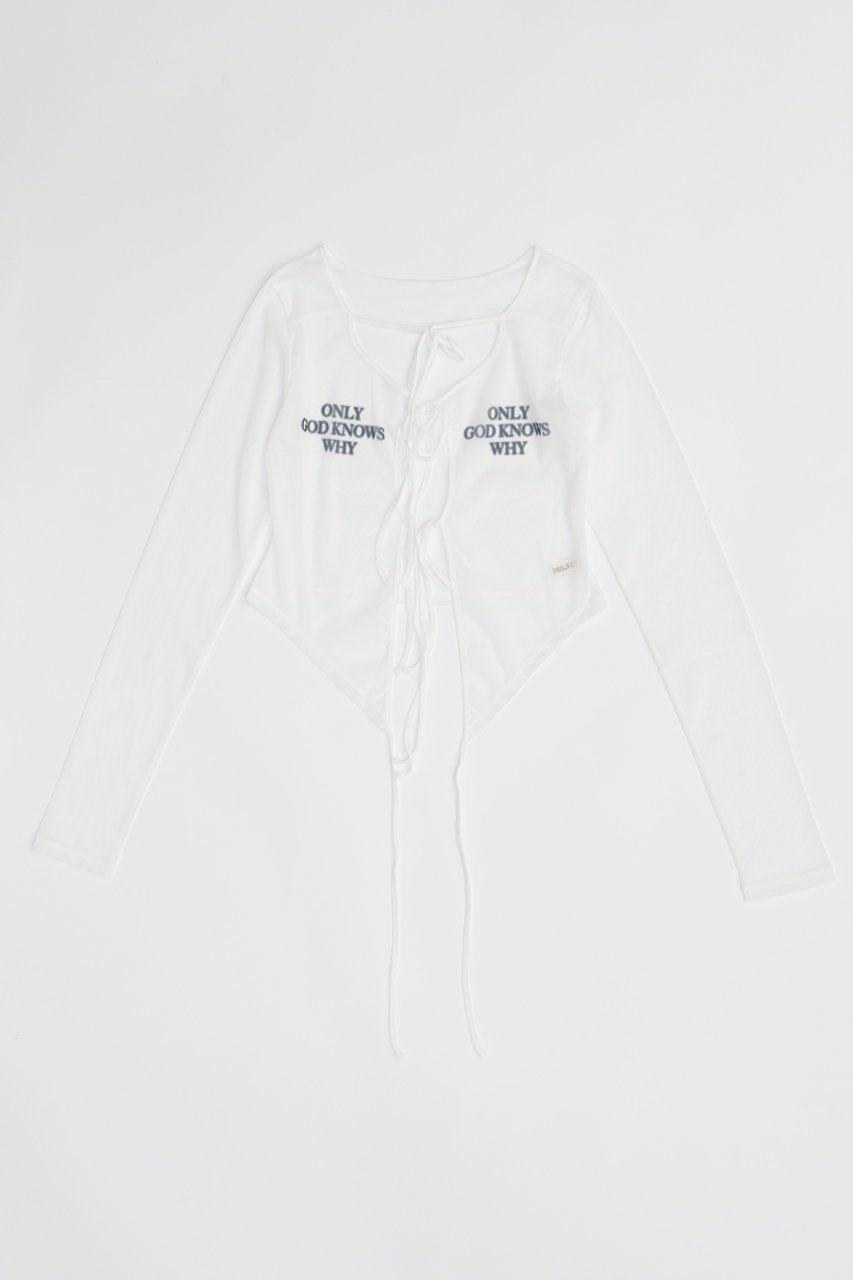 【プランク プロジェクト/PRANK PROJECT】のチュールロゴカーデ / Tulle Logo Cardigan インテリア・キッズ・メンズ・レディースファッション・服の通販 founy(ファニー) 　ファッション　Fashion　レディースファッション　Fashion for Women　トップス・カットソー　Cut & Sew Tops　カーディガン・羽織り　Layered Style Cardigans　シャツ・ブラウス・オフィスカジュアル　Elegant Blouses & Button-Ups　ロングTシャツ・Tシャツ　Longline T-Shirts & Tees　カットソー・ベーシックTシャツ　Cut-and-Sewn Tops / Stretch Tees & Basics　おすすめ　Recommended / Our Picks　カーディガン　Cardigan, Knitwear　ストレッチ　Stretch, Stretchy Fabric　チュール　Tulip, Tulip Motif　フロント　Front, Front Design　リボン　Ribbon, Bow　IVR(アイボリー)|ID: prp329100004066668 ipo3291000000032898519