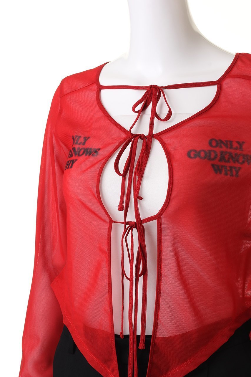 【プランク プロジェクト/PRANK PROJECT】のチュールロゴカーデ / Tulle Logo Cardigan 人気、トレンドファッション・服の通販 founy(ファニー) 　ファッション　Fashion　レディースファッション　Fashion for Women　トップス・カットソー　Cut & Sew Tops　カーディガン・羽織り　Layered Style Cardigans　シャツ・ブラウス・オフィスカジュアル　Elegant Blouses & Button-Ups　ロングTシャツ・Tシャツ　Longline T-Shirts & Tees　カットソー・ベーシックTシャツ　Cut-and-Sewn Tops / Stretch Tees & Basics　おすすめ　Recommended / Our Picks　カーディガン　Cardigan, Knitwear　ストレッチ　Stretch, Stretchy Fabric　チュール　Tulip, Tulip Motif　フロント　Front, Front Design　リボン　Ribbon, Bow　other-5|ID: prp329100004066668 ipo3291000000032898534