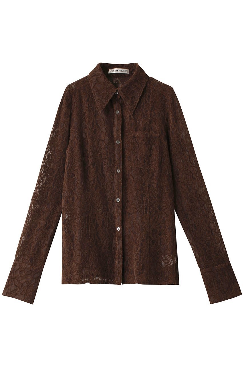 【プランク プロジェクト/PRANK PROJECT】のモールレーススリムシャツ / Mole Slim Shirt インテリア・キッズ・メンズ・レディースファッション・服の通販 founy(ファニー) 　ファッション　Fashion　レディースファッション　Fashion for Women　トップス・カットソー　Cut & Sew Tops　シャツ・ブラウス・オフィスカジュアル　Elegant Blouses & Button-Ups　おすすめ　Recommended / Our Picks　スラックス　Slacks, Dress Pants　スリム　Slim, Slim Fit　スリーブ　Sleeve, Long Sleeve / Short Sleeve　セットアップ　Set-Up, Coordinated Outfit　フィット　Fit, Slim Fit　マニッシュ　Mannish, Boyish　レース　Lace, Lace Fabric　ロング　Long, Long-Length　ワイド　Wide, Wide Fit　今季　This Season, Current Season　BRN(ブラウン)|ID: prp329100004066670 ipo3291000000032901925