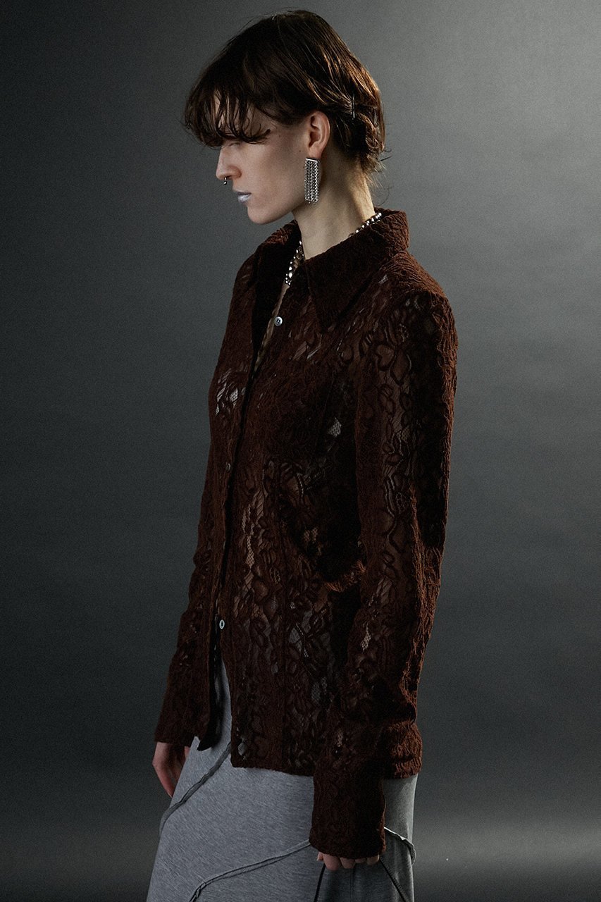 【プランク プロジェクト/PRANK PROJECT】のモールレーススリムシャツ / Mole Slim Shirt 人気、トレンドファッション・服の通販 founy(ファニー) 　ファッション　Fashion　レディースファッション　Fashion for Women　トップス・カットソー　Cut & Sew Tops　シャツ・ブラウス・オフィスカジュアル　Elegant Blouses & Button-Ups　おすすめ　Recommended / Our Picks　スラックス　Slacks, Dress Pants　スリム　Slim, Slim Fit　スリーブ　Sleeve, Long Sleeve / Short Sleeve　セットアップ　Set-Up, Coordinated Outfit　フィット　Fit, Slim Fit　マニッシュ　Mannish, Boyish　レース　Lace, Lace Fabric　ロング　Long, Long-Length　ワイド　Wide, Wide Fit　今季　This Season, Current Season　other-7|ID: prp329100004066670 ipo3291000000032901941