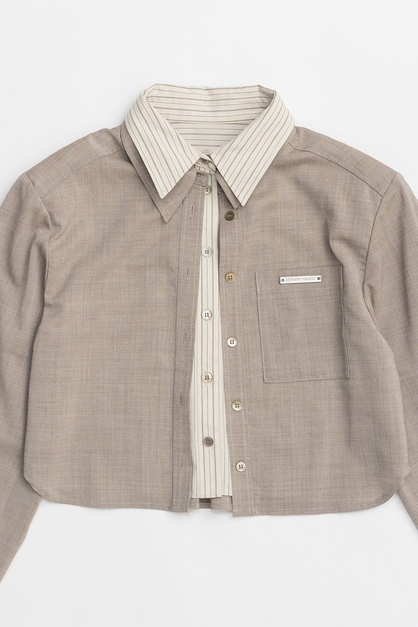 【プランク プロジェクト/PRANK PROJECT】のストライプレイヤードシャツ / Stripe Layered Shirt 人気、トレンドファッション・服の通販 founy(ファニー) 　ファッション　Fashion　レディースファッション　Fashion for Women　トップス・カットソー　Cut & Sew Tops　シャツ・ブラウス・オフィスカジュアル　Elegant Blouses & Button-Ups　オーガニック　Organic Cotton　ストライプ　Stripe, Striped Pattern　スリーブ　Sleeve, Long Sleeve / Short Sleeve　バランス　Balance, Style Balance　マニッシュ　Mannish, Boyish　ロング　Long, Long-Length　other-6|ID: prp329100004066671 ipo3291000000032904212