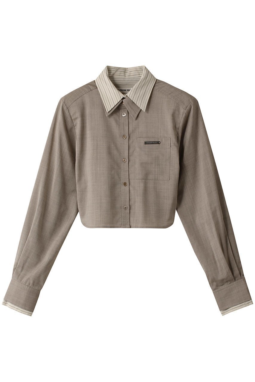 【プランク プロジェクト/PRANK PROJECT】のストライプレイヤードシャツ / Stripe Layered Shirt インテリア・キッズ・メンズ・レディースファッション・服の通販 founy(ファニー) 　ファッション　Fashion　レディースファッション　Fashion for Women　トップス・カットソー　Cut & Sew Tops　シャツ・ブラウス・オフィスカジュアル　Elegant Blouses & Button-Ups　オーガニック　Organic Cotton　ストライプ　Stripe, Striped Pattern　スリーブ　Sleeve, Long Sleeve / Short Sleeve　バランス　Balance, Style Balance　マニッシュ　Mannish, Boyish　ロング　Long, Long-Length　BGE(ベージュ)|ID: prp329100004066671 ipo3291000000035823424