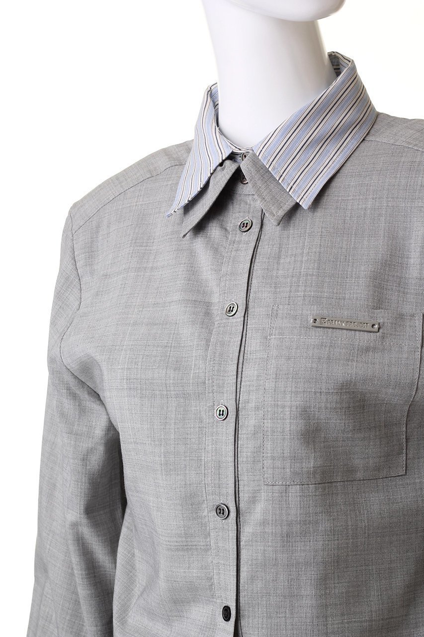 【プランク プロジェクト/PRANK PROJECT】のストライプレイヤードシャツ / Stripe Layered Shirt 人気、トレンドファッション・服の通販 founy(ファニー) 　ファッション　Fashion　レディースファッション　Fashion for Women　トップス・カットソー　Cut & Sew Tops　シャツ・ブラウス・オフィスカジュアル　Elegant Blouses & Button-Ups　オーガニック　Organic Cotton　ストライプ　Stripe, Striped Pattern　スリーブ　Sleeve, Long Sleeve / Short Sleeve　バランス　Balance, Style Balance　マニッシュ　Mannish, Boyish　ロング　Long, Long-Length　other-5|ID: prp329100004066671 ipo3291000000035823428