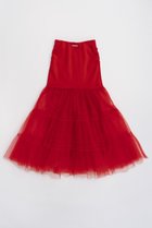 【プランク プロジェクト/PRANK PROJECT】のチュールドッキングボリュームスカート / Tulle Docking Volume Skirt RED(レッド)|ID:prp329100004066692