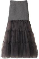 【プランク プロジェクト/PRANK PROJECT】のチュールドッキングボリュームスカート / Tulle Docking Volume Skirt C.GRY(チャコールグレー)|ID: prp329100004066692 ipo3291000000035694038