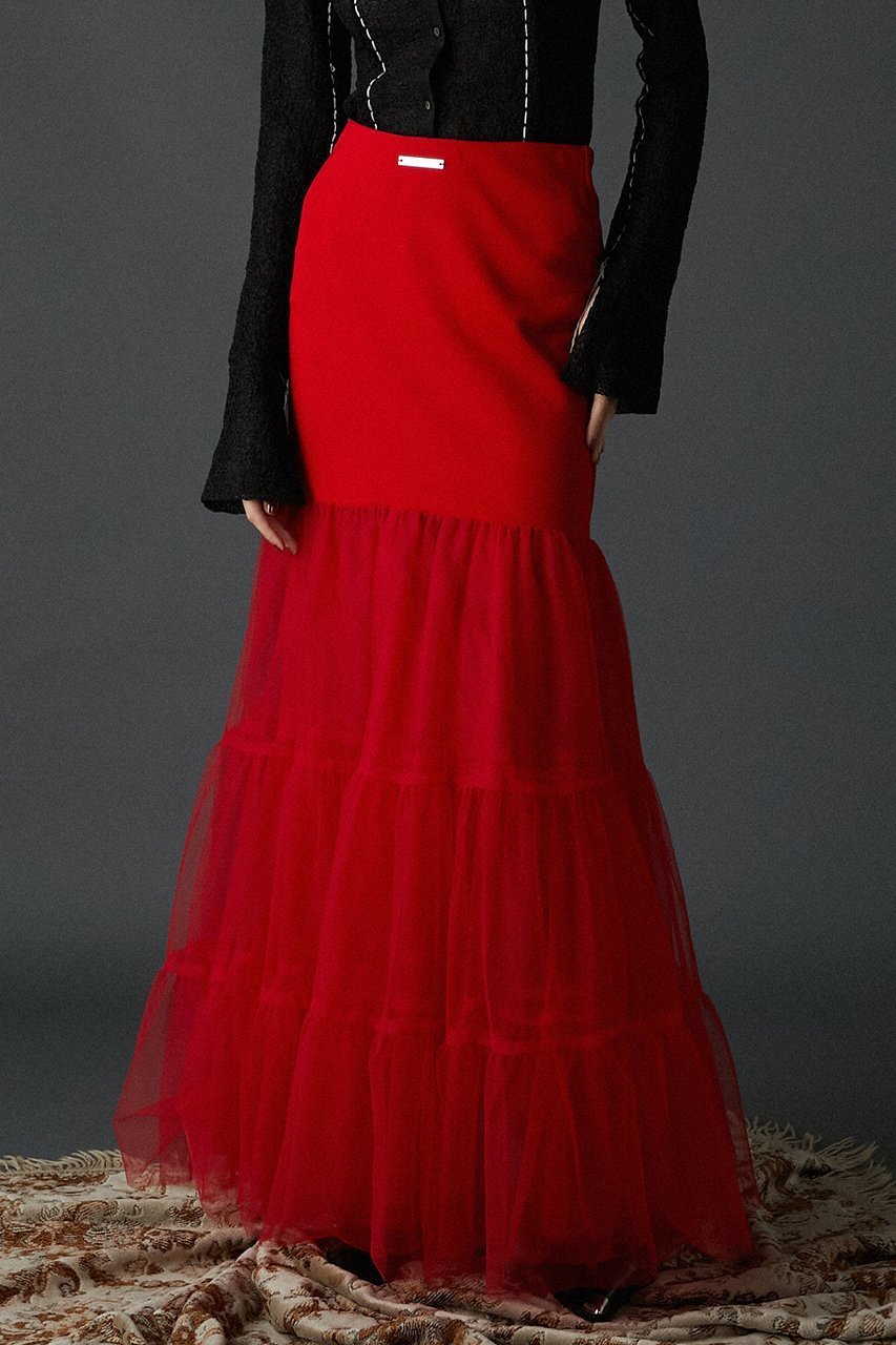 【プランク プロジェクト/PRANK PROJECT】のチュールドッキングボリュームスカート / Tulle Docking Volume Skirt 人気、トレンドファッション・服の通販 founy(ファニー) 　ファッション　Fashion　レディースファッション　Fashion for Women　スカート　Skirts　ロングスカート　Long Skirts / Maxi & Midi Skirts　ストレッチ　Stretch, Stretchy Fabric　チュール　Tulip, Tulip Motif　フィット　Fit, Slim Fit　ペチコート　Petticoat, Underskirt　ロング　Long, Long-Length　other-4|ID: prp329100004066692 ipo3291000000035694043