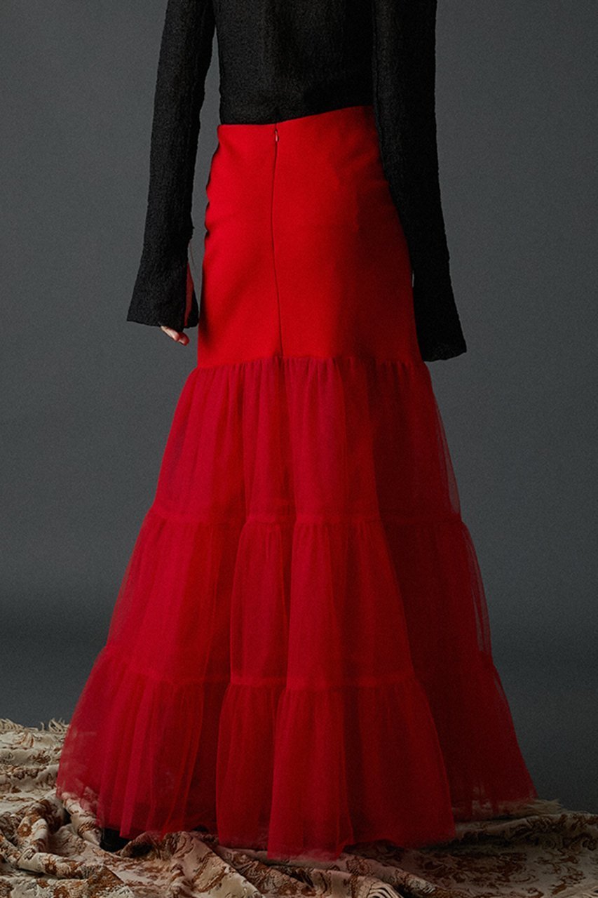 【プランク プロジェクト/PRANK PROJECT】のチュールドッキングボリュームスカート / Tulle Docking Volume Skirt 人気、トレンドファッション・服の通販 founy(ファニー) 　ファッション　Fashion　レディースファッション　Fashion for Women　スカート　Skirts　ロングスカート　Long Skirts / Maxi & Midi Skirts　ストレッチ　Stretch, Stretchy Fabric　チュール　Tulip, Tulip Motif　フィット　Fit, Slim Fit　ペチコート　Petticoat, Underskirt　ロング　Long, Long-Length　other-6|ID: prp329100004066692 ipo3291000000035694045