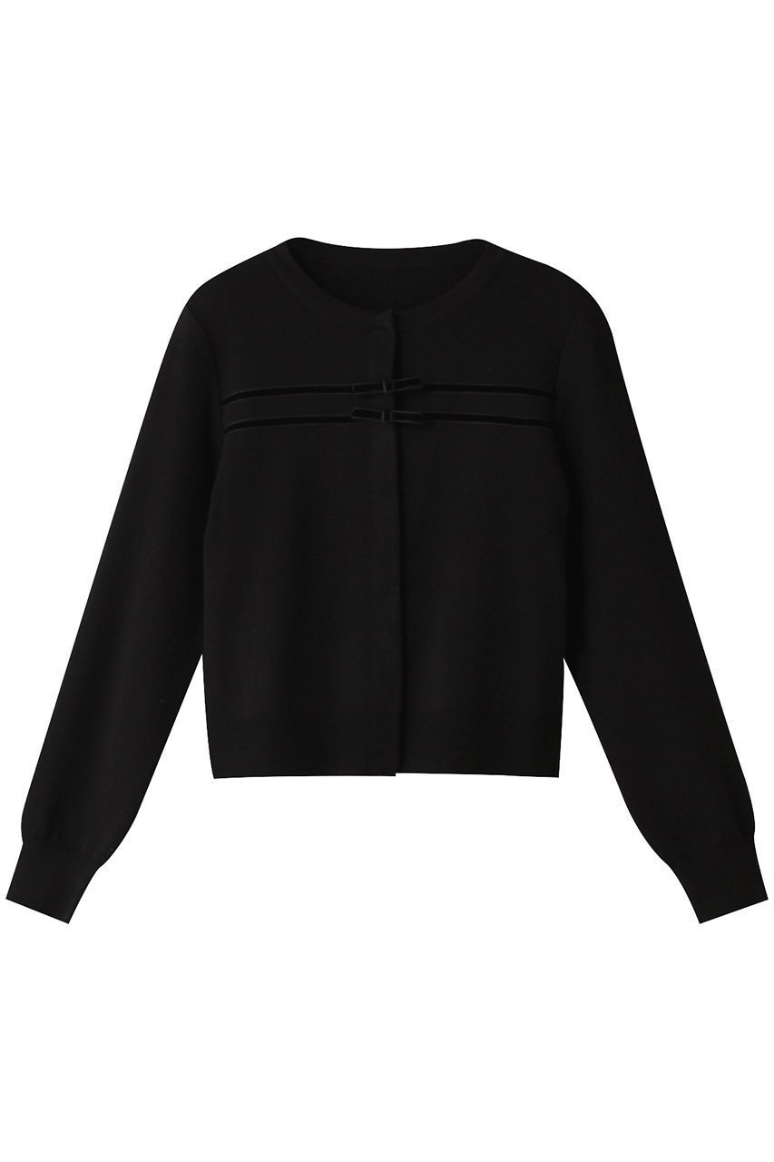 【フォクシー/FOXEY】のCLAUDIE インテリア・キッズ・メンズ・レディースファッション・服の通販 founy(ファニー) 　ファッション　Fashion　レディースファッション　WOMEN　トップス・カットソー　Tops/Tshirt　ニット　Knit Tops　カーディガン　Cardigans　カーディガン　Cardigan　コンパクト　Compact　ショート　Short　シンプル　Simple　スポーティ　Sporty　フェミニン　Feminine　リボン　Ribbon　エレガント 上品　Elegant　ブラックブラック|ID: prp329100004066718 ipo3291000000027410464