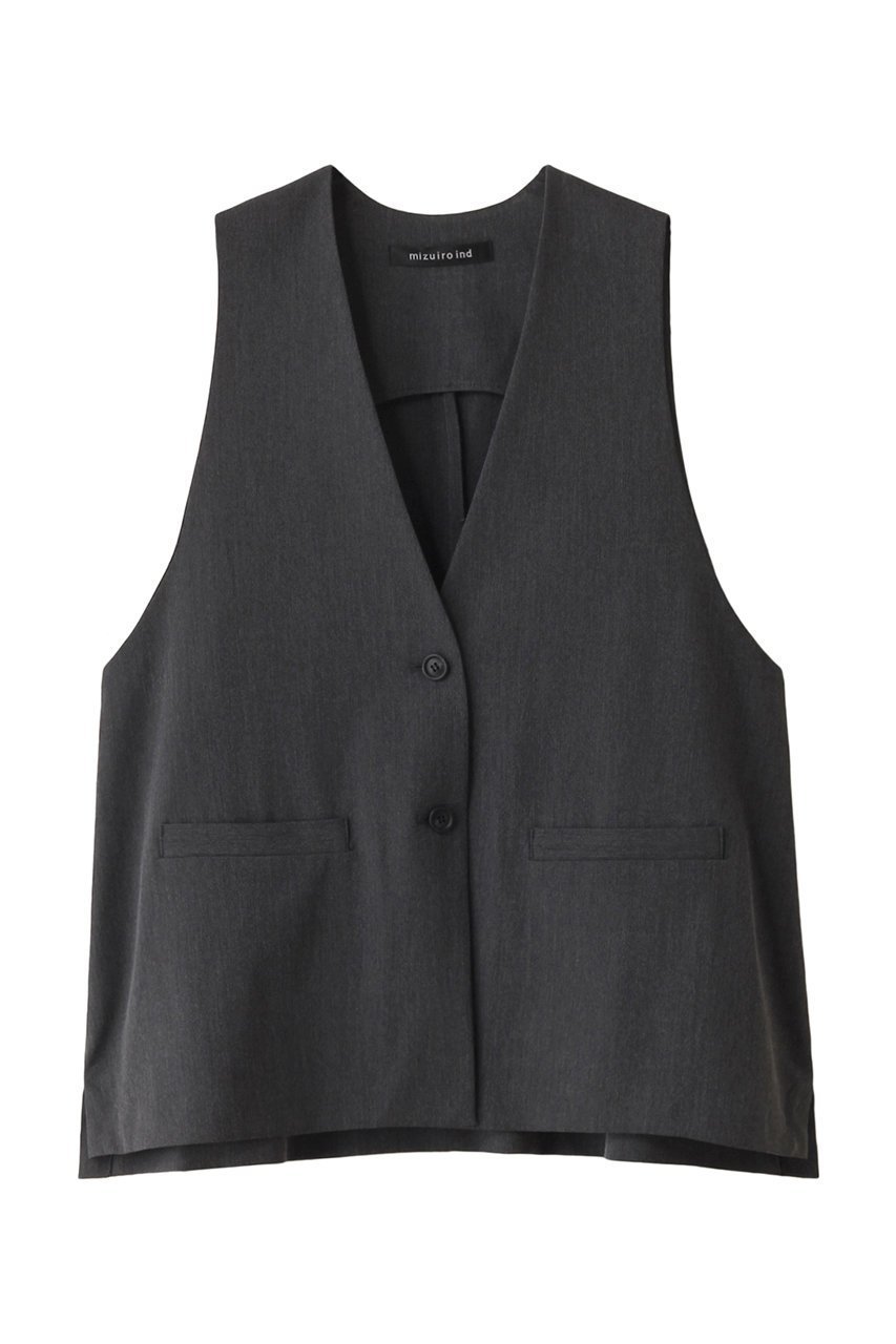 【ミズイロ インド/mizuiro ind】のdeep V neck wide vest ベスト インテリア・キッズ・メンズ・レディースファッション・服の通販 founy(ファニー) 　ファッション　Fashion　レディースファッション　WOMEN　アウター　Coat Outerwear　ジャケット　Jackets　ジャケット　Jacket　ベスト　Vest　ロング　Long　ワイド　Wide　c.grayA|ID: prp329100004066765 ipo3291000000027410601