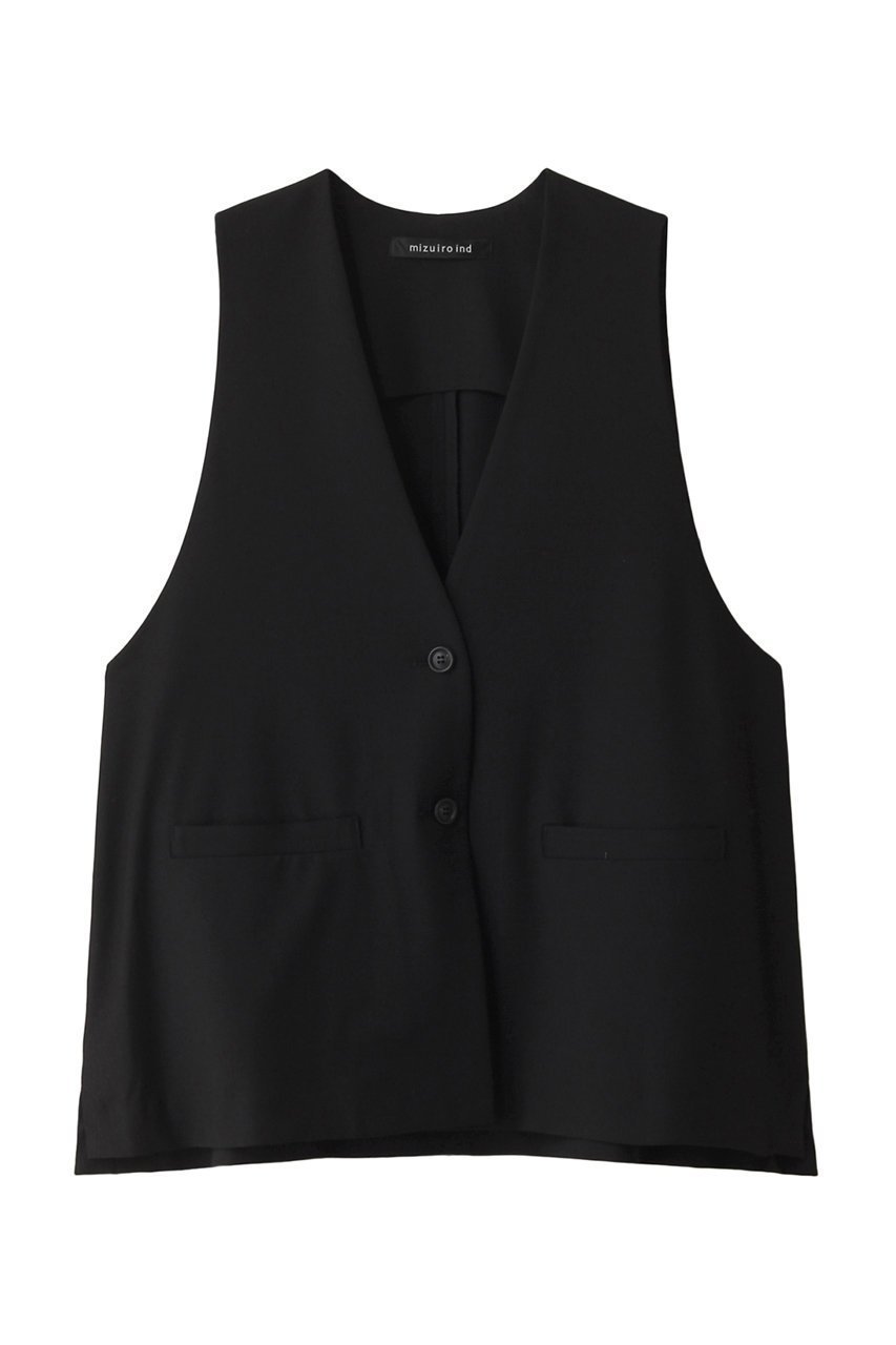 【ミズイロ インド/mizuiro ind】のdeep V neck wide vest ベスト インテリア・キッズ・メンズ・レディースファッション・服の通販 founy(ファニー) 　ファッション　Fashion　レディースファッション　WOMEN　アウター　Coat Outerwear　ジャケット　Jackets　ジャケット　Jacket　ベスト　Vest　ロング　Long　ワイド　Wide　blackA|ID: prp329100004066765 ipo3291000000027410602